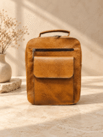 کیف دوشی چرم طبیعی هانا رنگ تن