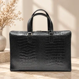 کیف وکالتی چرم طبیعی مدل آسمان رنگ مشکی — نمای ۲