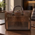 کیف اداری چرم طبیعی مدل پیکادرو رنگ قهوه‌ای — نمای جلو